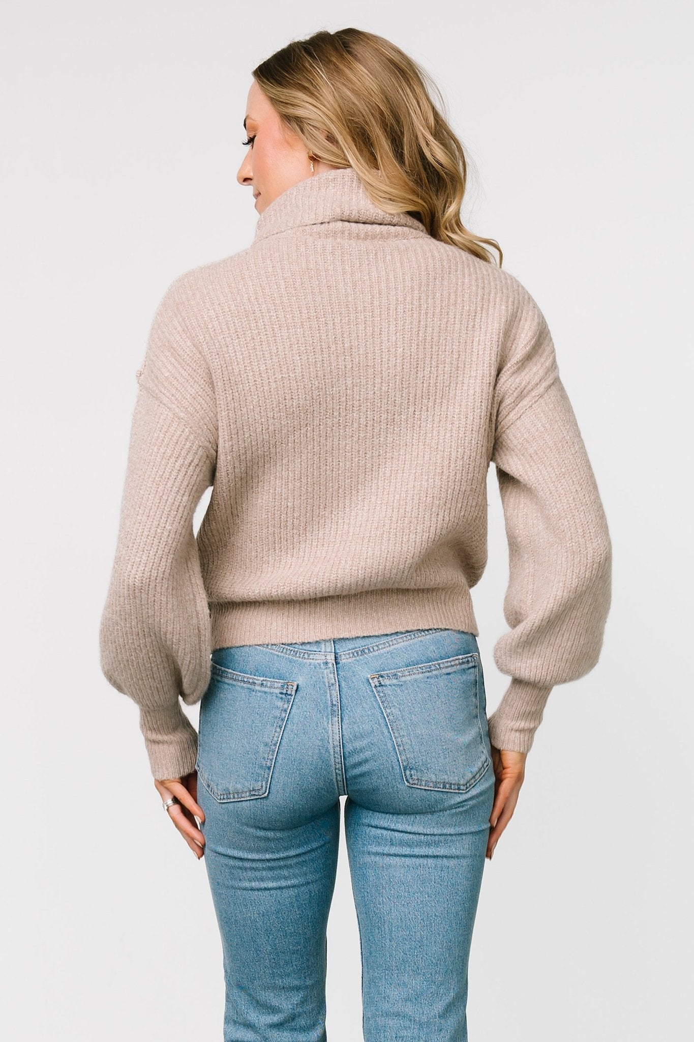 Frannie Knit Turtleneck Sweater | Taupe - Baltic Born