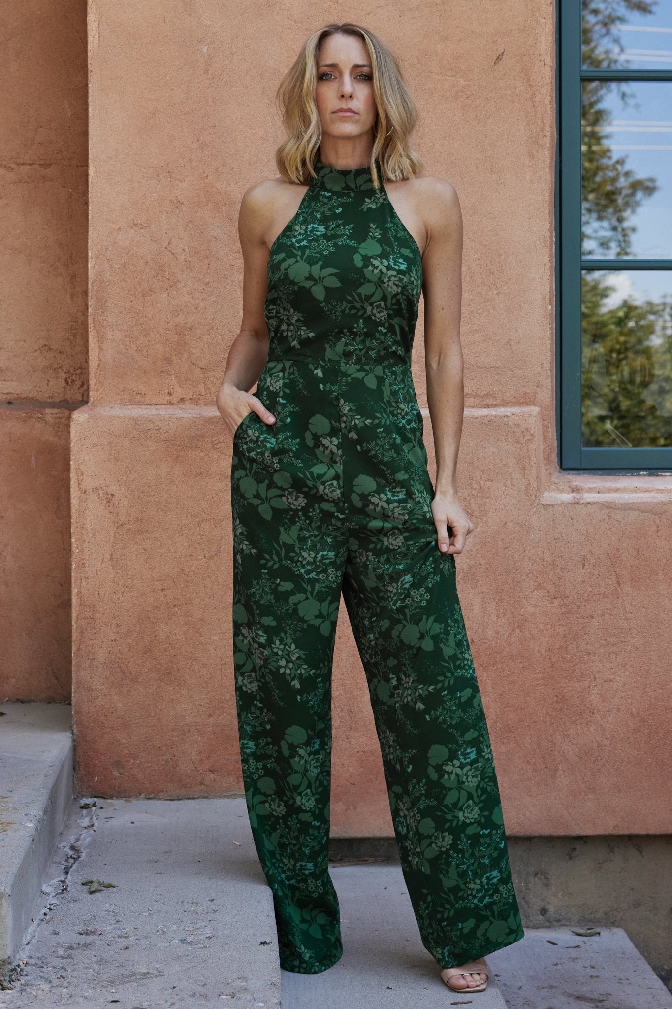 Freya Halter Jumpsuit | Emerald Floral - Baltic Born