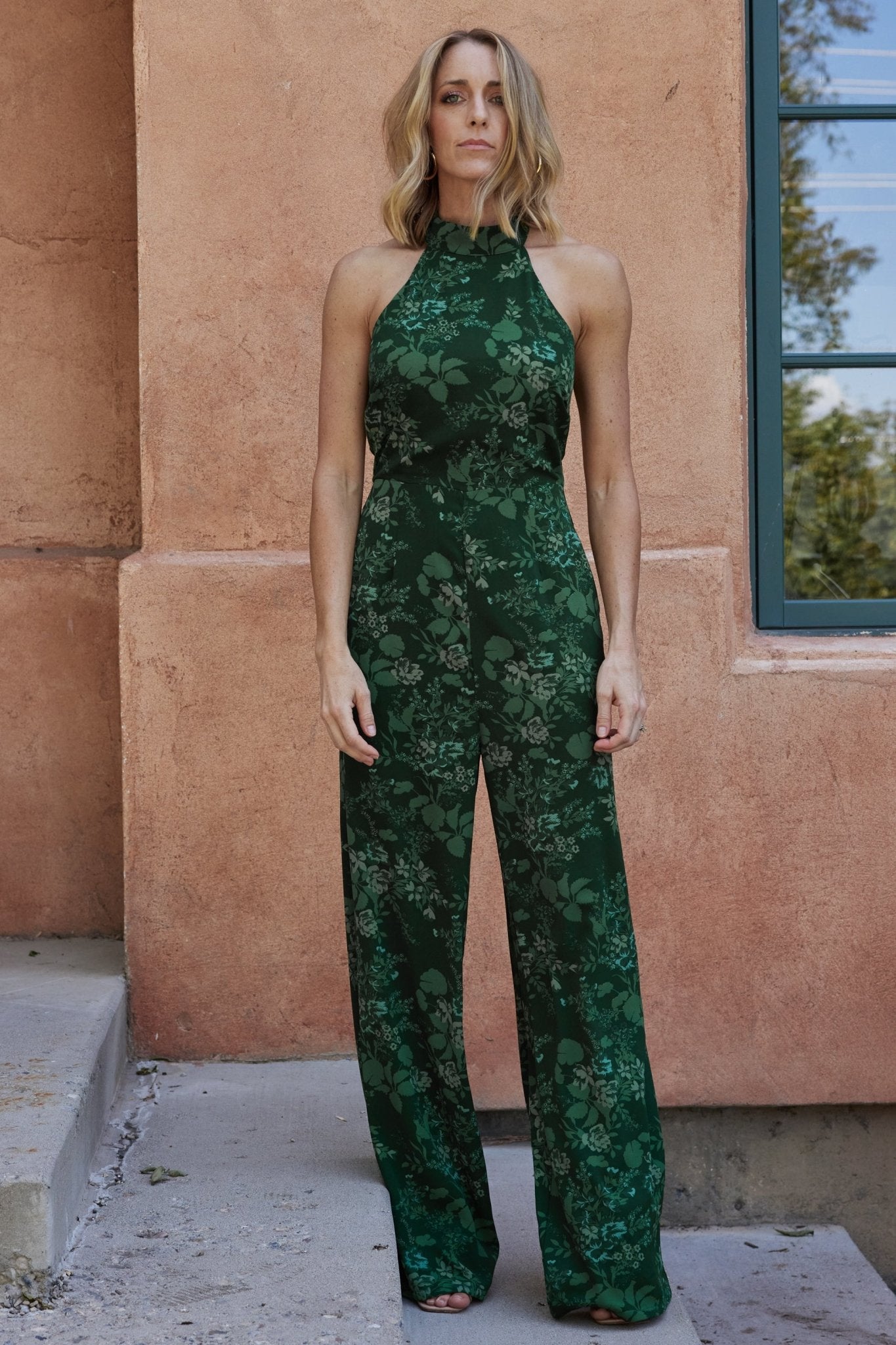 Freya Halter Jumpsuit | Emerald Floral - Baltic Born