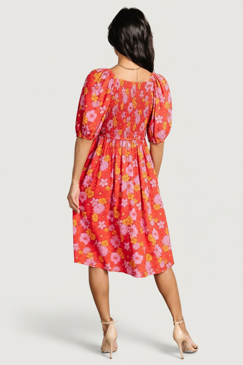 Gabbie Short Dress | Red Multi Floral