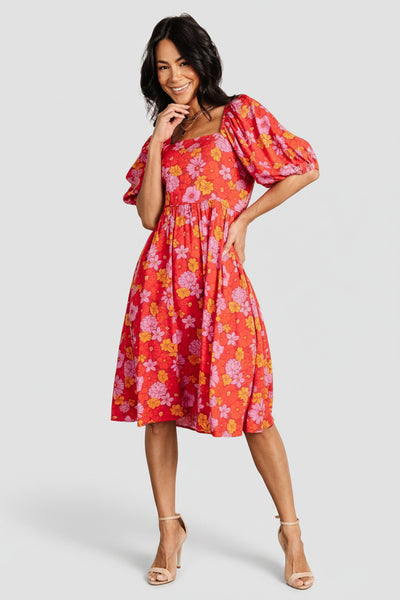 Gabbie Short Dress | Red Multi Floral