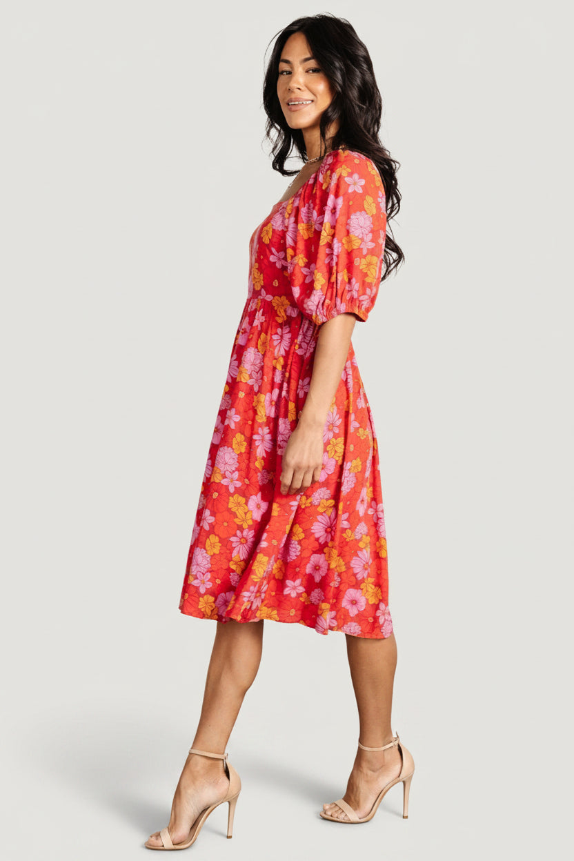 Baltic Born Womens Gabbie Short Dress | Red Multi Floral | Size: Small Baltic Born Womens Gabbie Short Dress | Red Multi Floral | Size: Small
