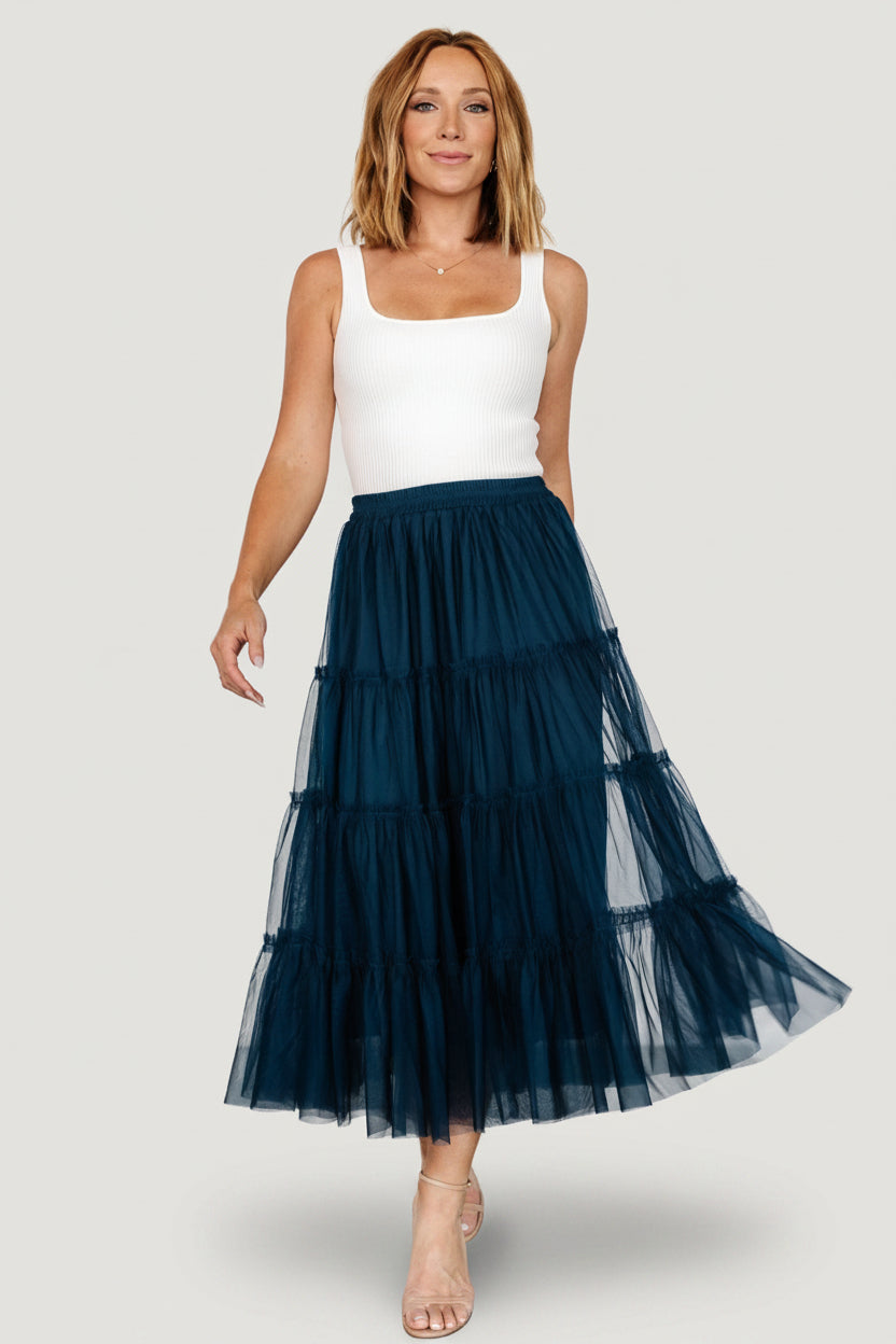 Galena Tulle Skirt | Deep Topaz