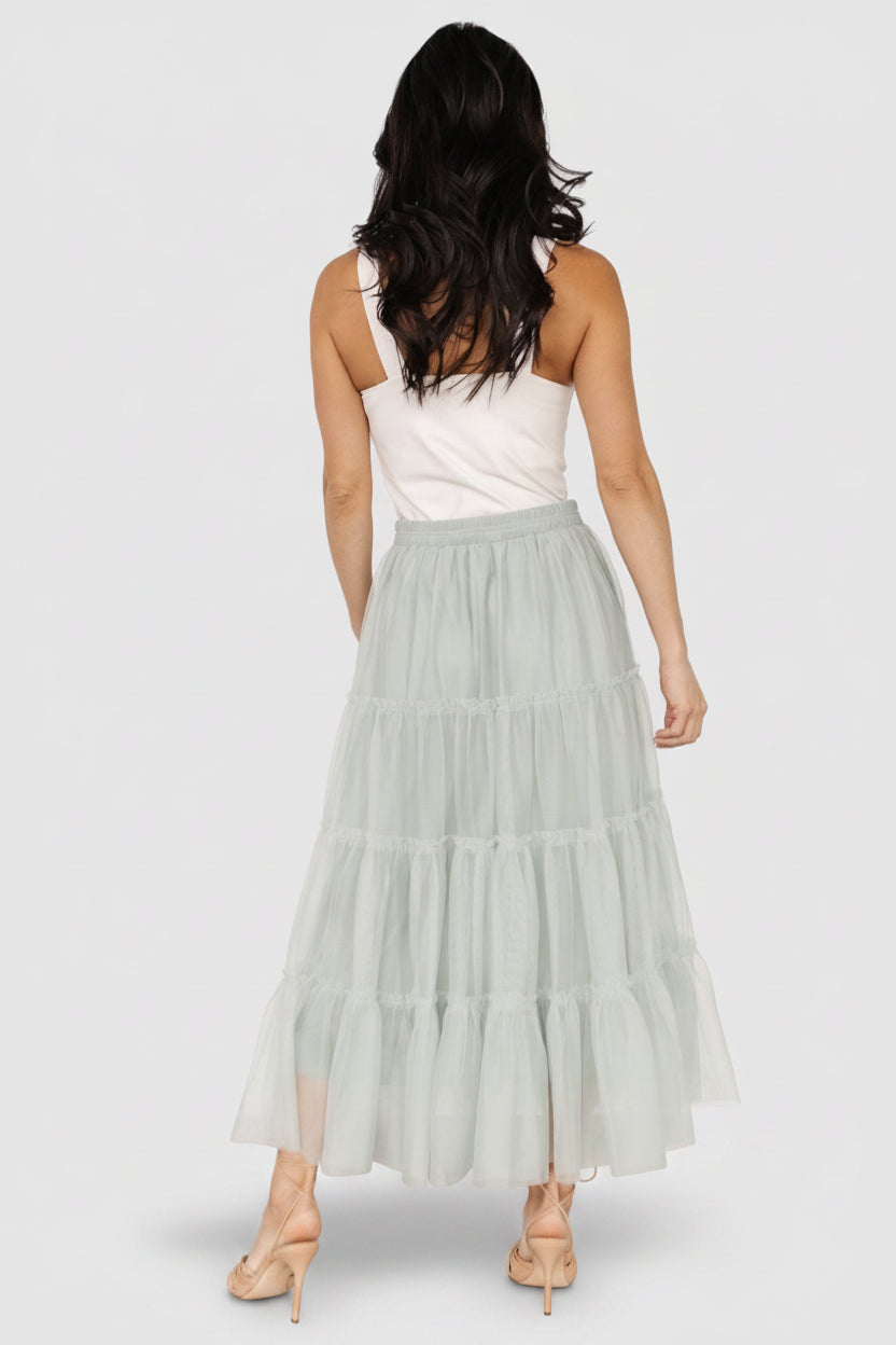 Galena Tulle Skirt | Light Sage