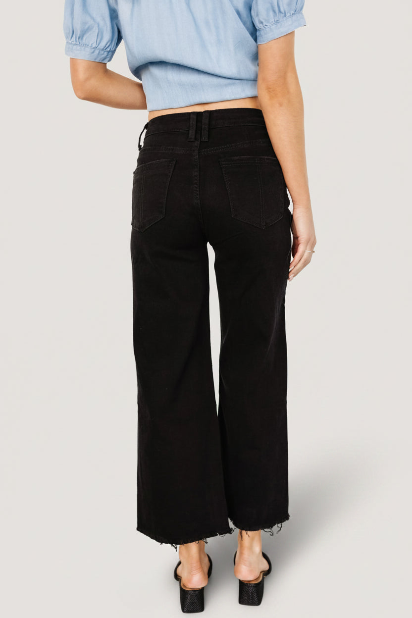 Georgie High Rise Wide Leg Jeans | Black