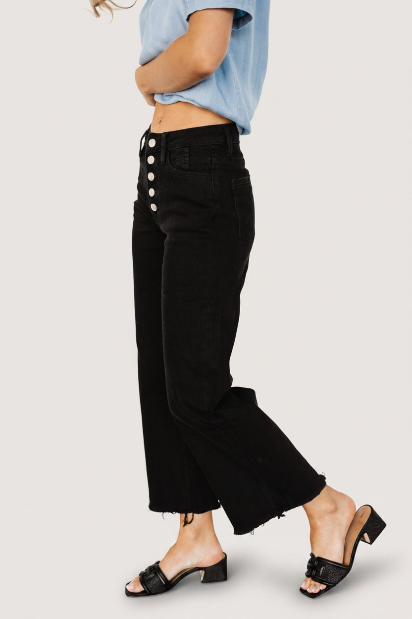 Georgie High Rise Wide Leg Jeans | Black