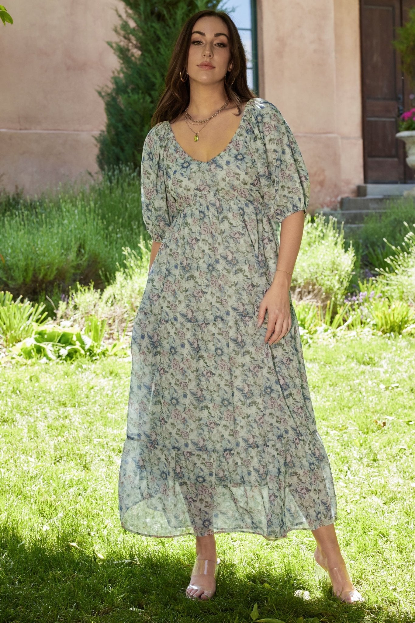 Ginny Maxi Dress | Light Green Floral - Baltic Born