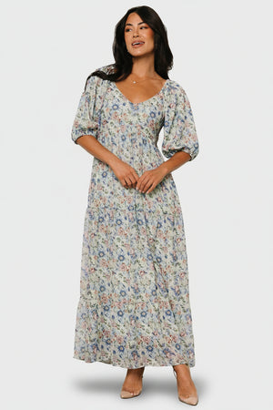Baltic Born Womens Ginny Maxi Dress | Light Green Floral