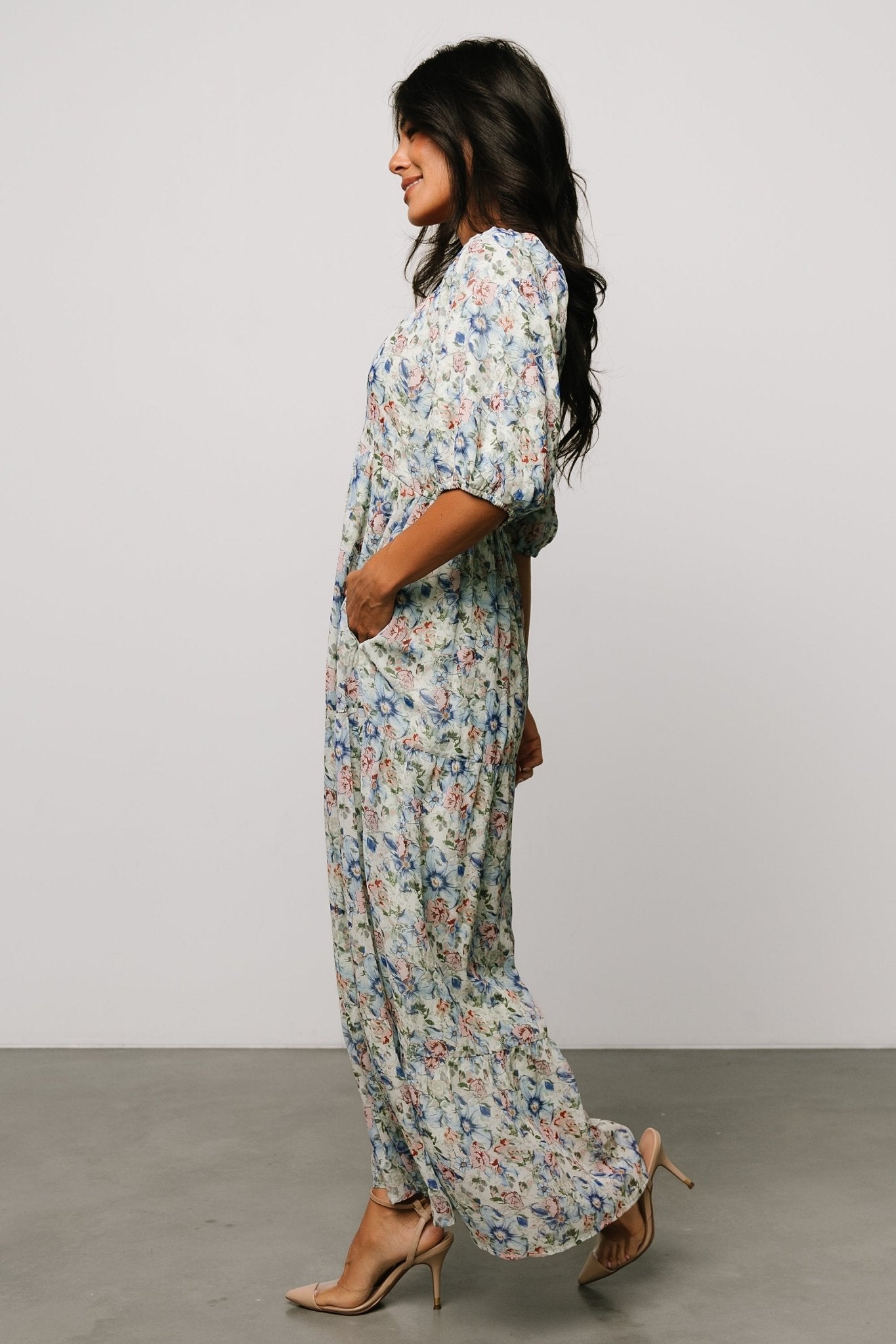 Ginny Maxi Dress | Light Green Floral - Baltic Born