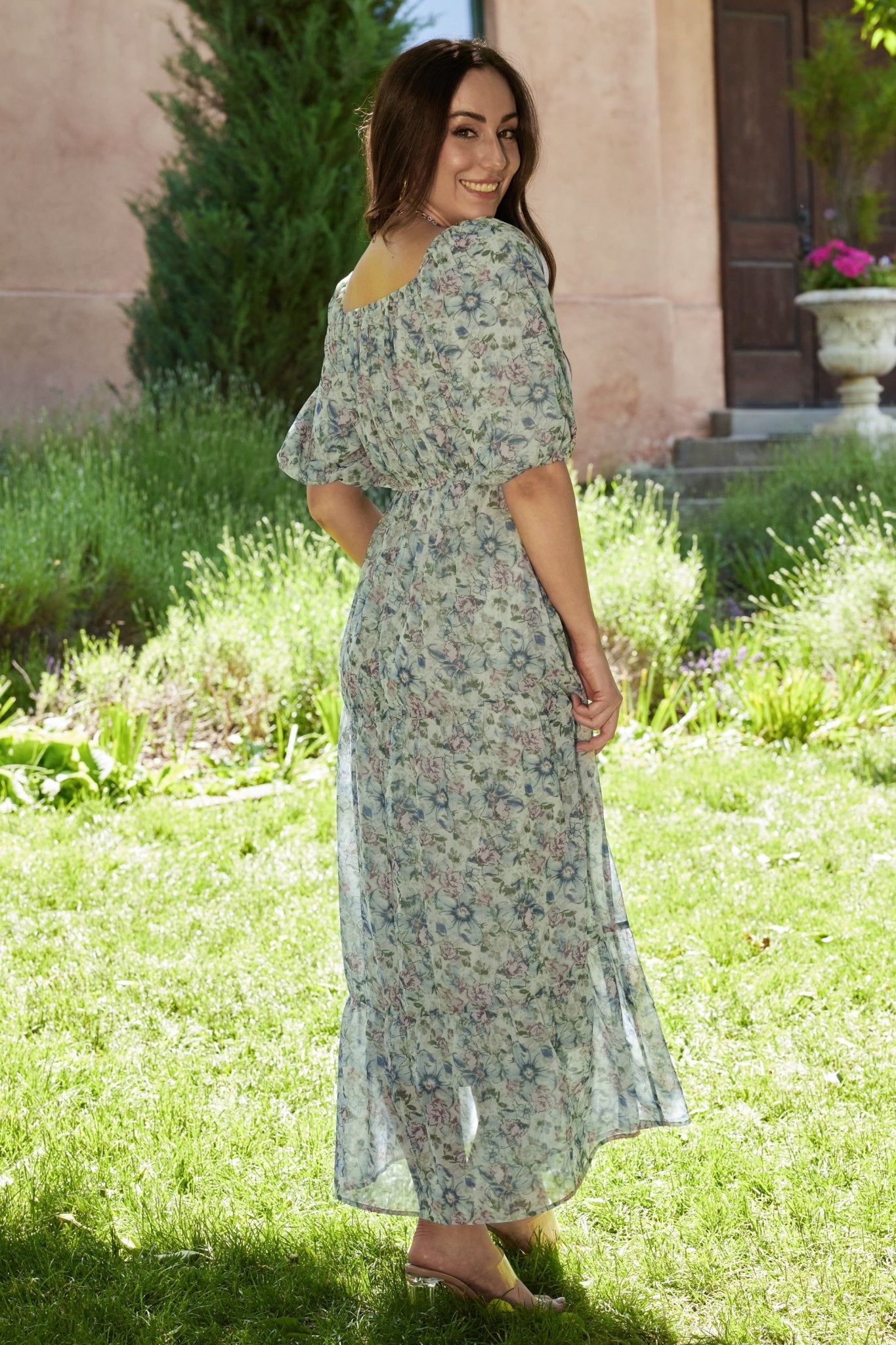 Ginny Maxi Dress | Light Green Floral - Baltic Born