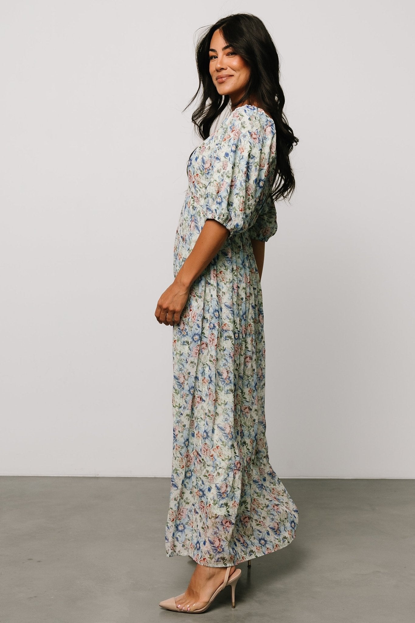 Ginny Maxi Dress | Light Green Floral - Baltic Born