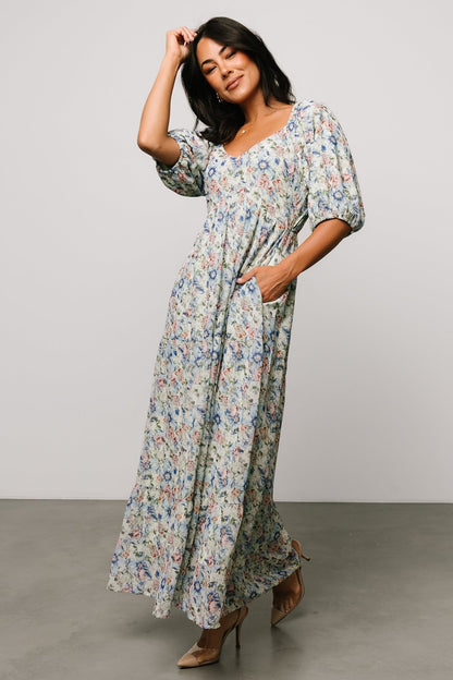 Ginny Maxi Dress | Light Green Floral - Baltic Born