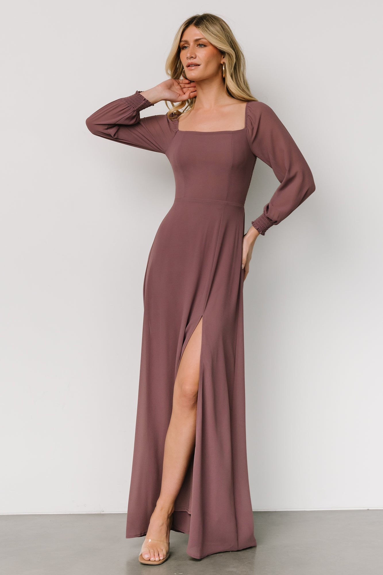Giselle V-neck Plisse Maxi Milkmaid Dress