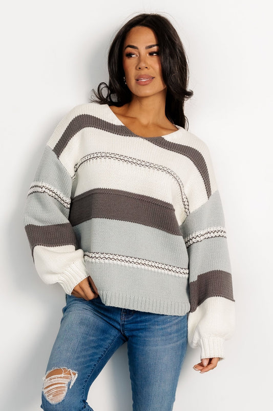 Glasgow Knit Sweater | Ivory Stripe - Baltic Born