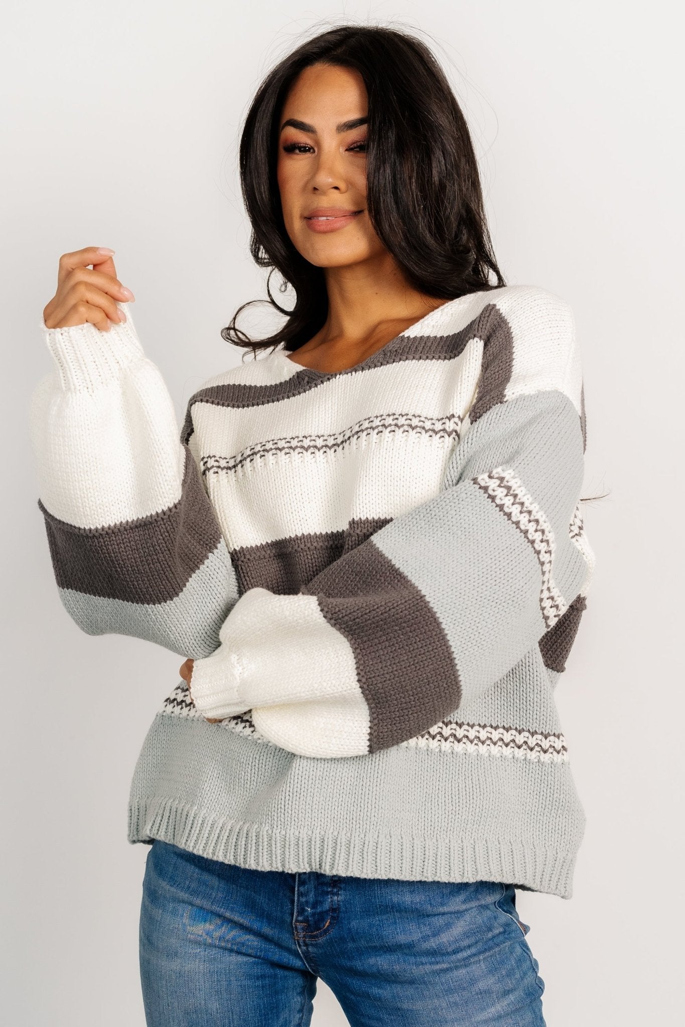 Glasgow Knit Sweater | Ivory Stripe - Baltic Born