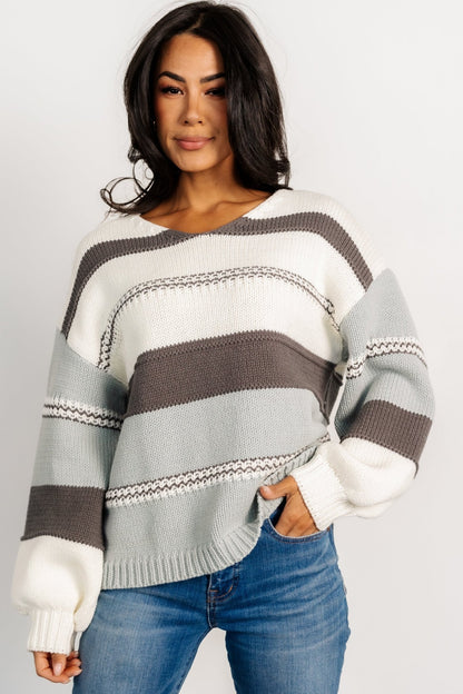 Glasgow Knit Sweater | Ivory Stripe - Baltic Born