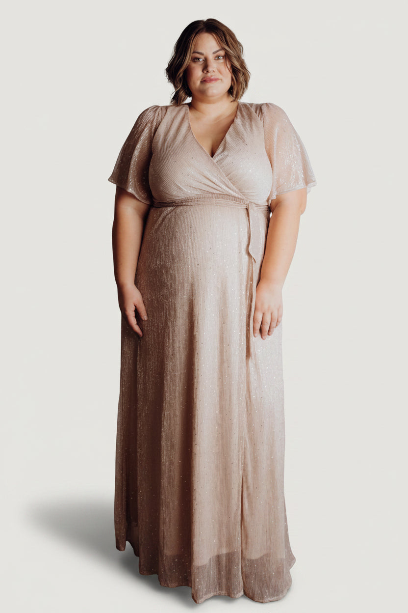 Baltic Born Womens Grace Sparkle Gown | Champagne | Size: XL Baltic Born Womens Grace Sparkle Gown | Champagne | Size: XL