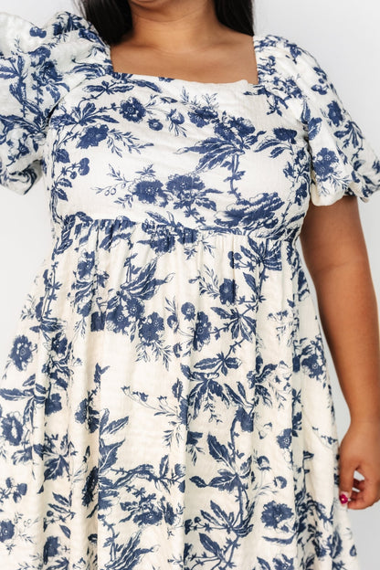 Graceland Maxi Dress | Cream + Navy Floral - Baltic Born