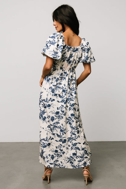 Graceland Maxi Dress | Cream + Navy Floral - Baltic Born