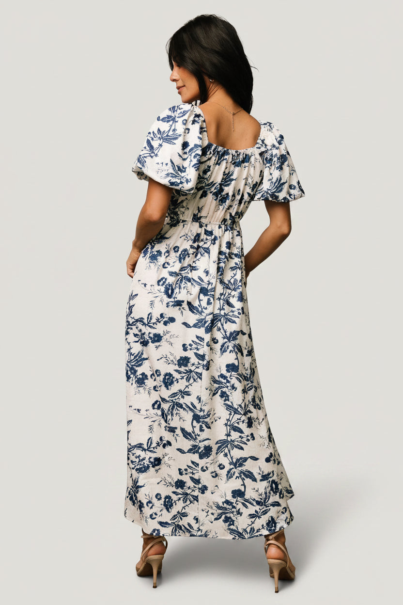 Baltic Born Womens Graceland Maxi Dress | Cream + Navy Floral