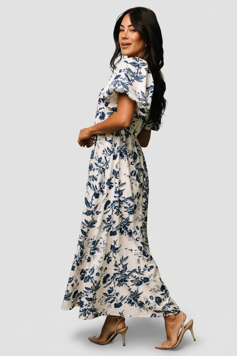 navy and cream dress Volley Dress in Waffle (Navy/Cream) S main image 1