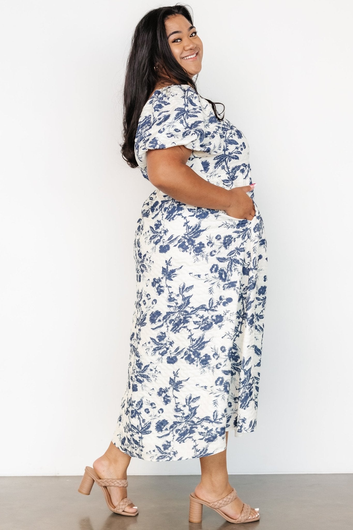 Graceland Maxi Dress | Cream + Navy Floral - Baltic Born