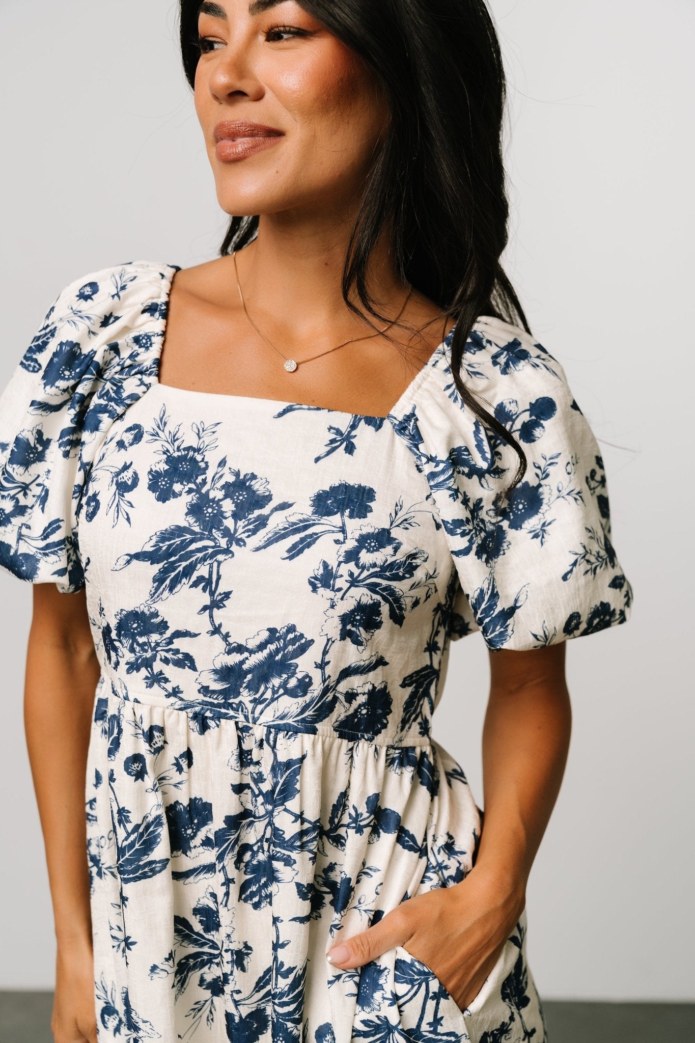 Graceland Maxi Dress | Cream + Navy Floral - Baltic Born