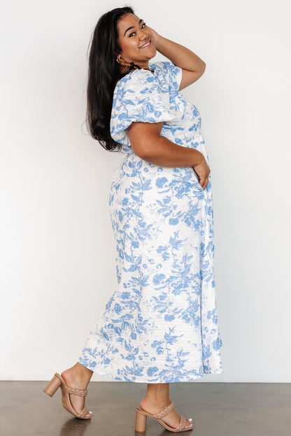 Graceland Maxi Dress | White + Blue Floral - Baltic Born