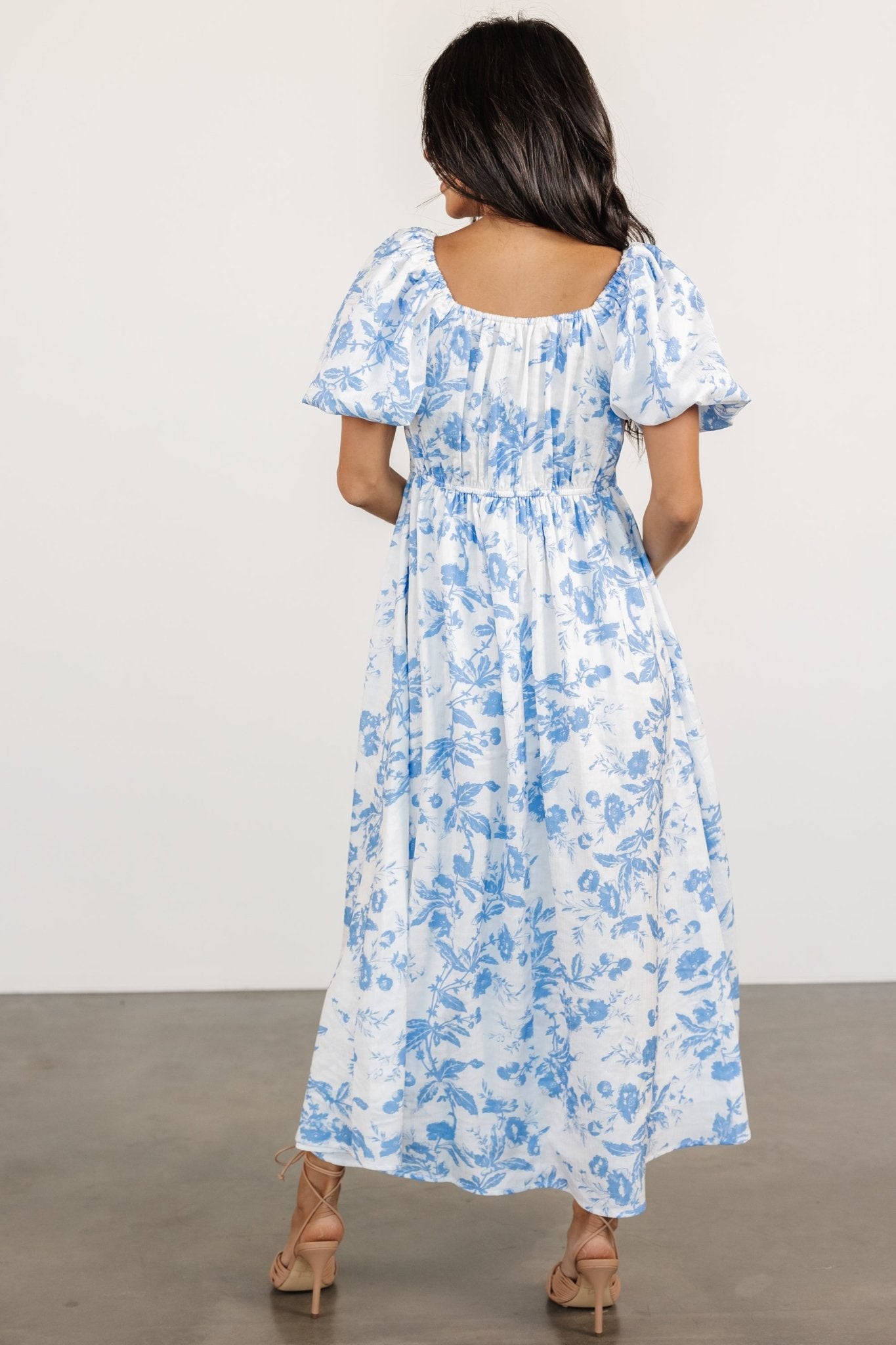 Graceland Maxi Dress | White + Blue Floral - Baltic Born