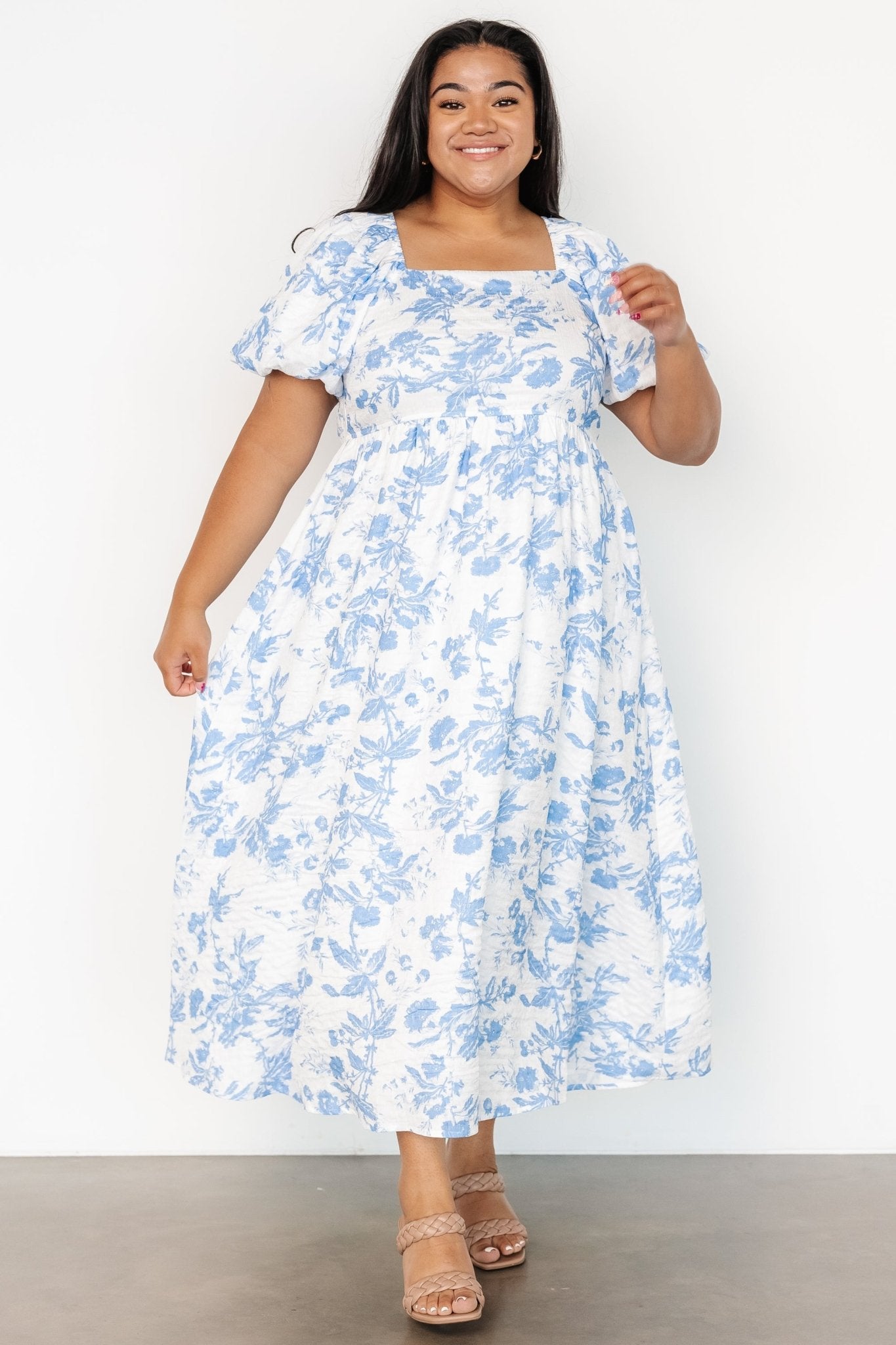 Graceland Maxi Dress | White + Blue Floral - Baltic Born