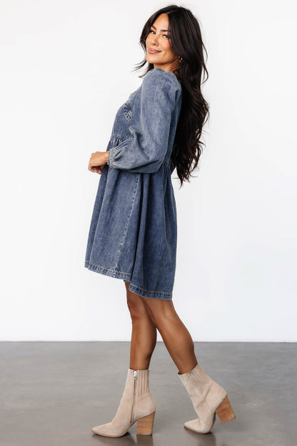 Gretchen Denim Short Dress | Blue - Baltic Born