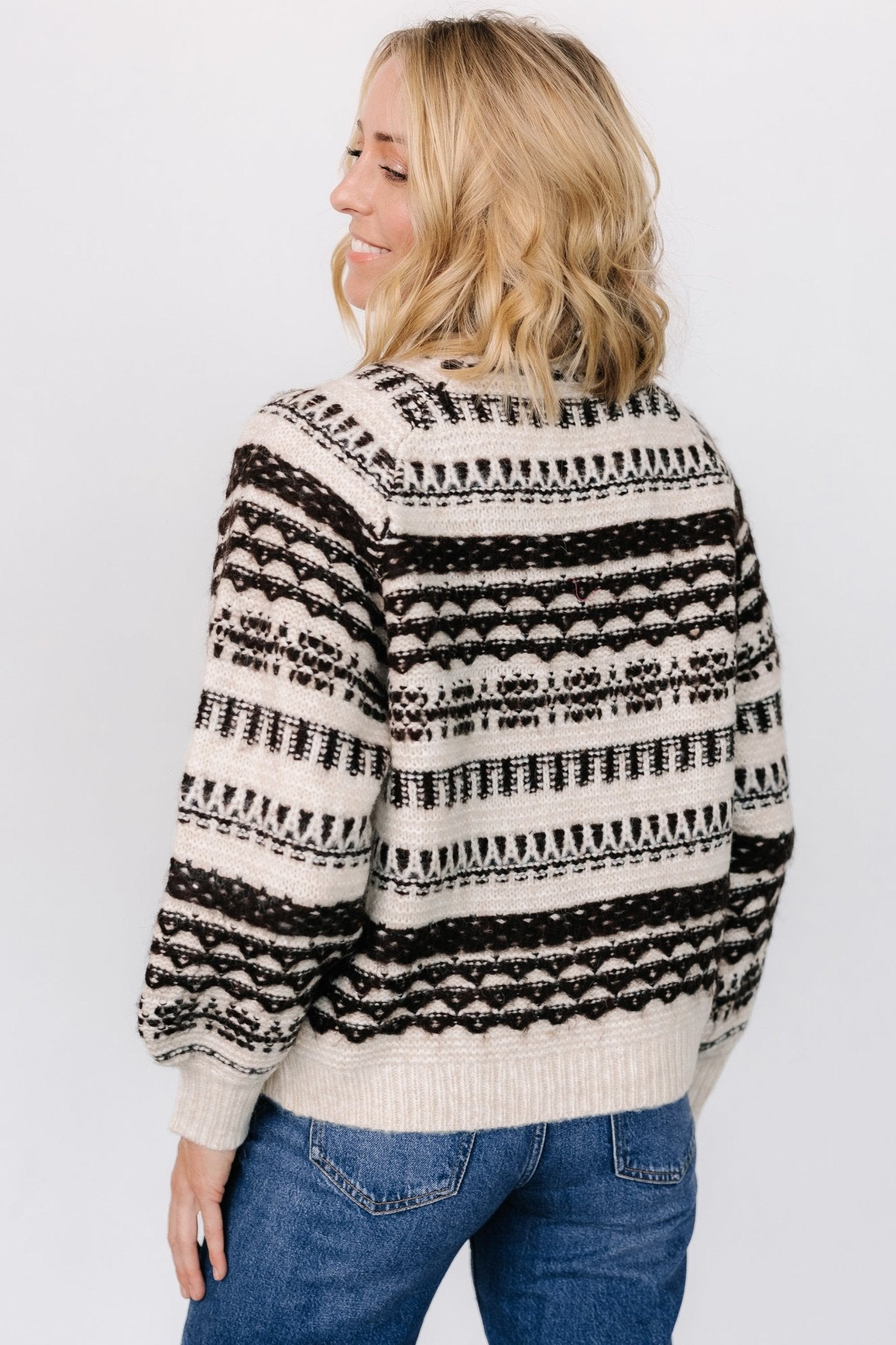 Guadalupe Mock Neck Sweater | Ivory + Chocolate - Baltic Born