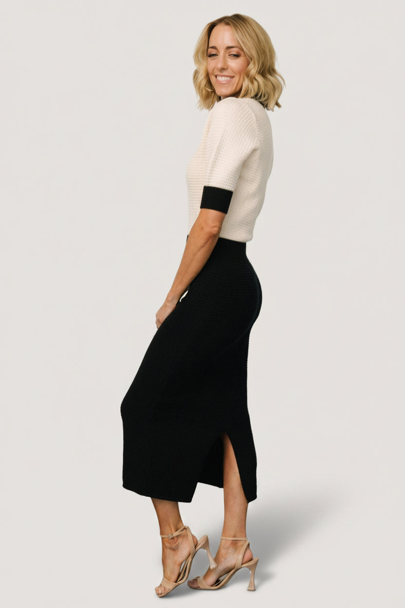 Gwendolyn Collared Midi Dress | Navy + Cream – Baltic Born