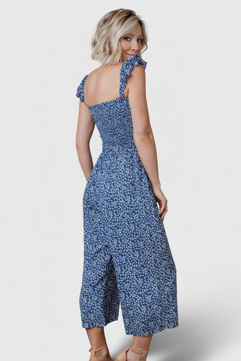 Hadley Smocked Jumpsuit | Navy