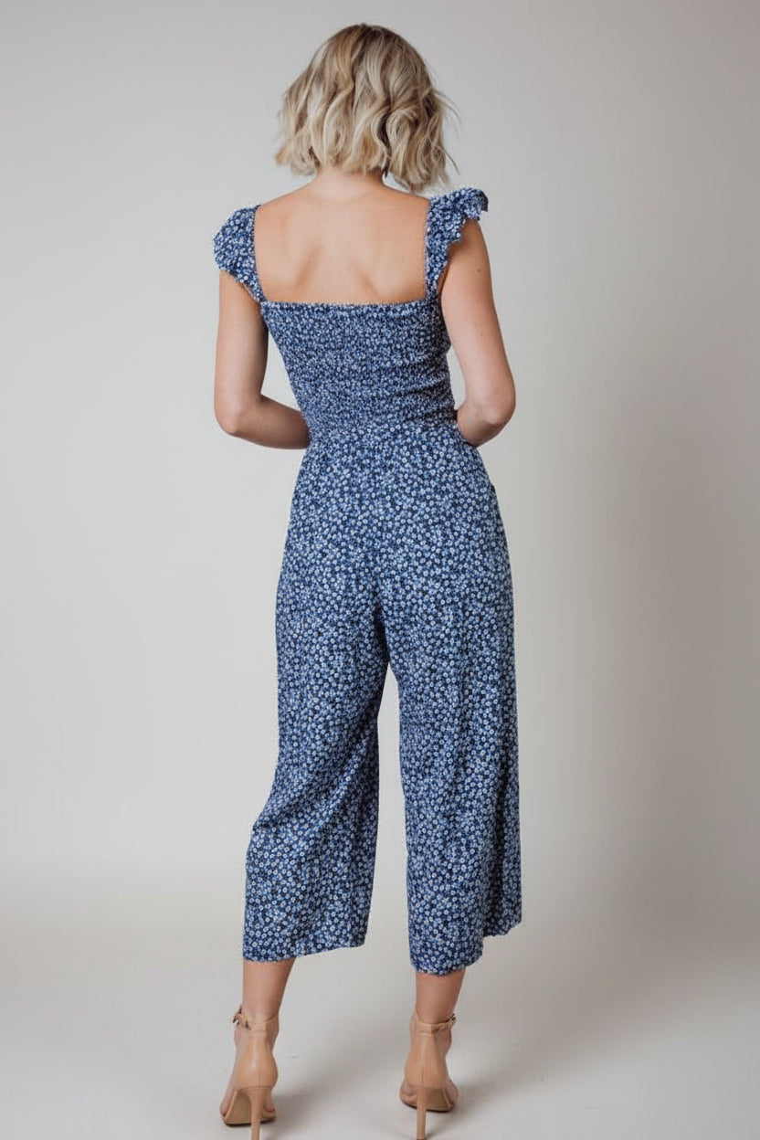 Hadley Smocked Jumpsuit | Navy