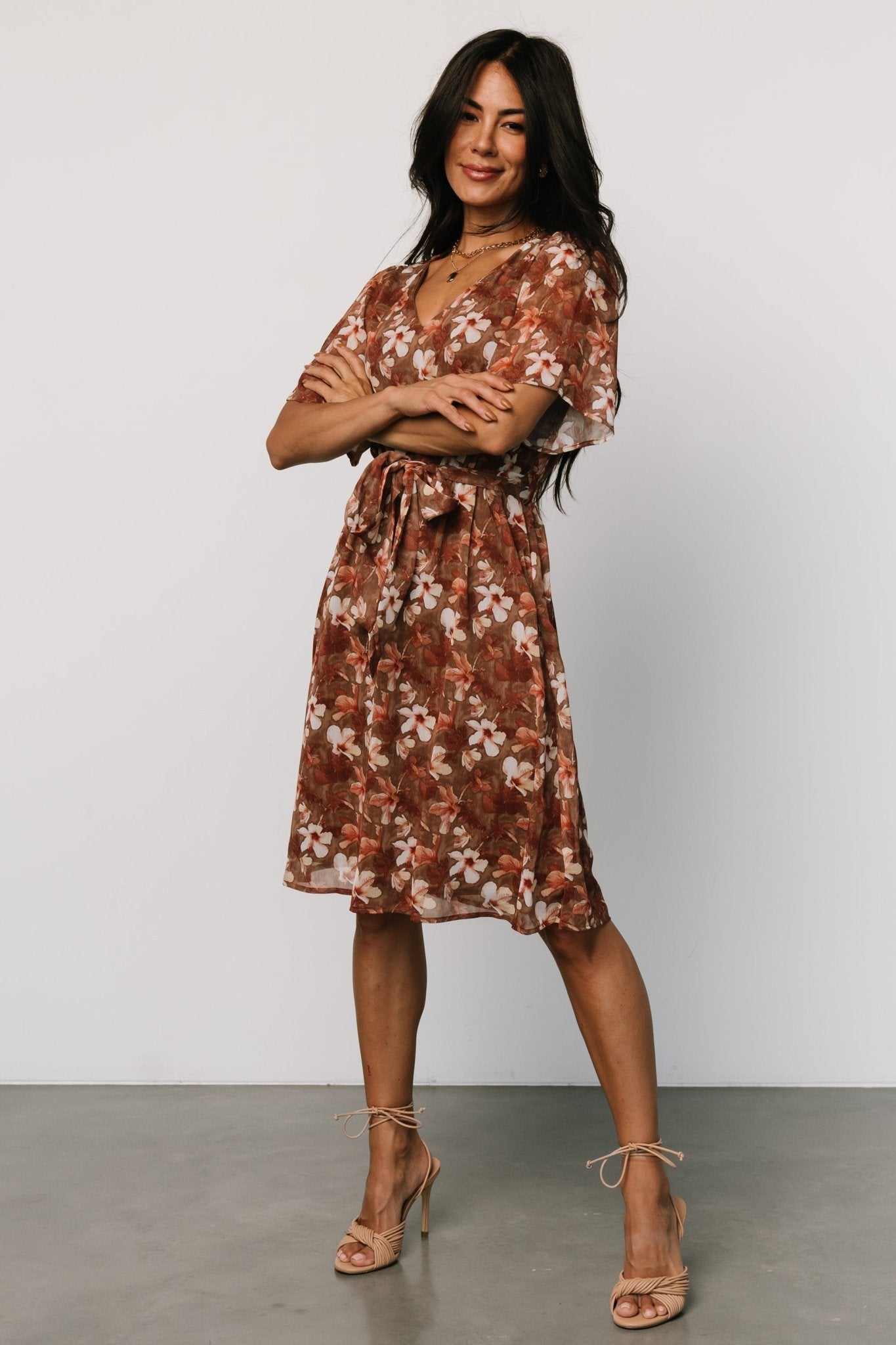 Hailey Short Dress | Rust Floral - Baltic Born