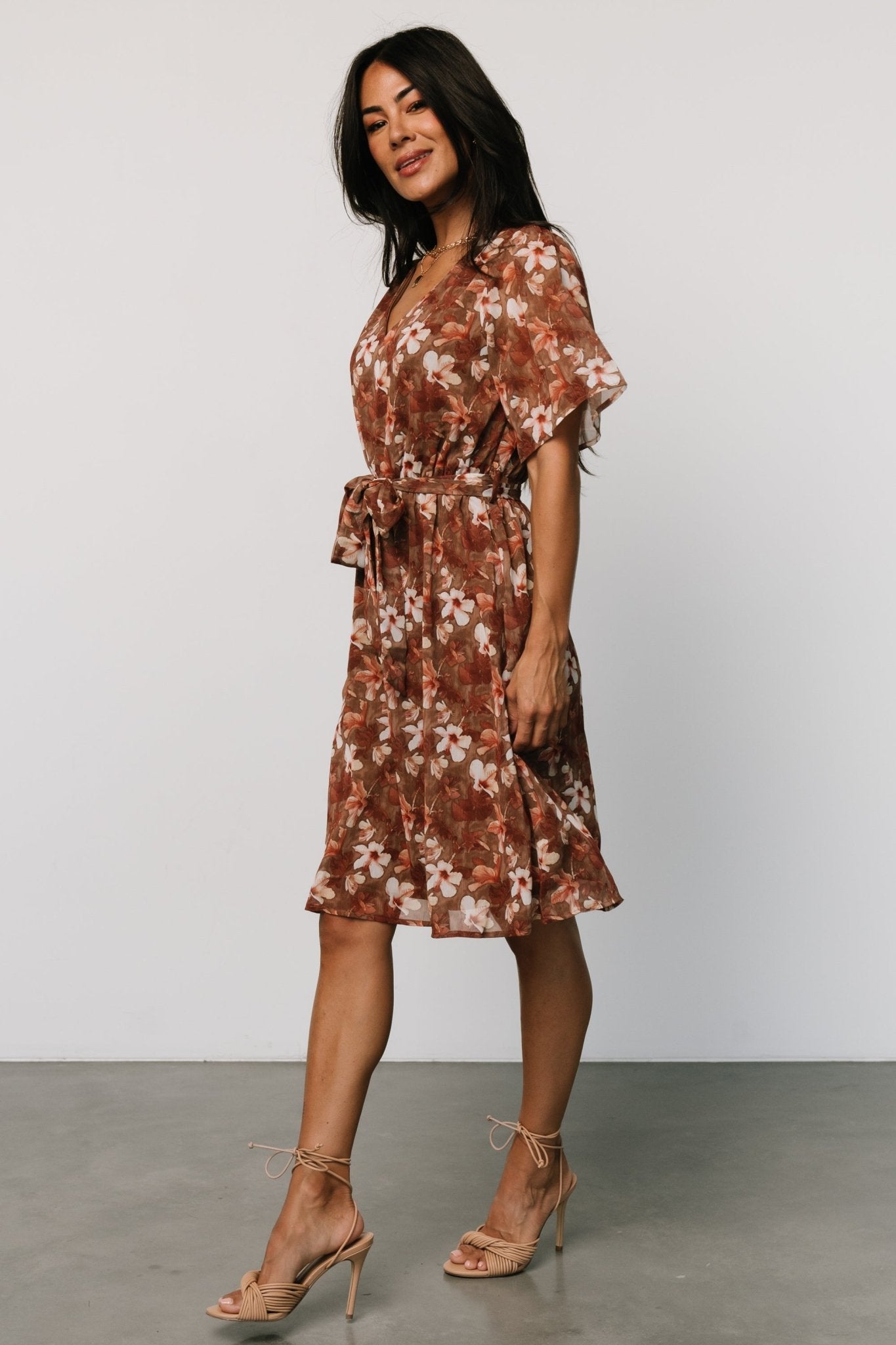 Hailey Short Dress | Rust Floral - Baltic Born