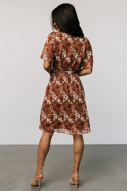 Hailey Short Dress | Rust Floral - Baltic Born