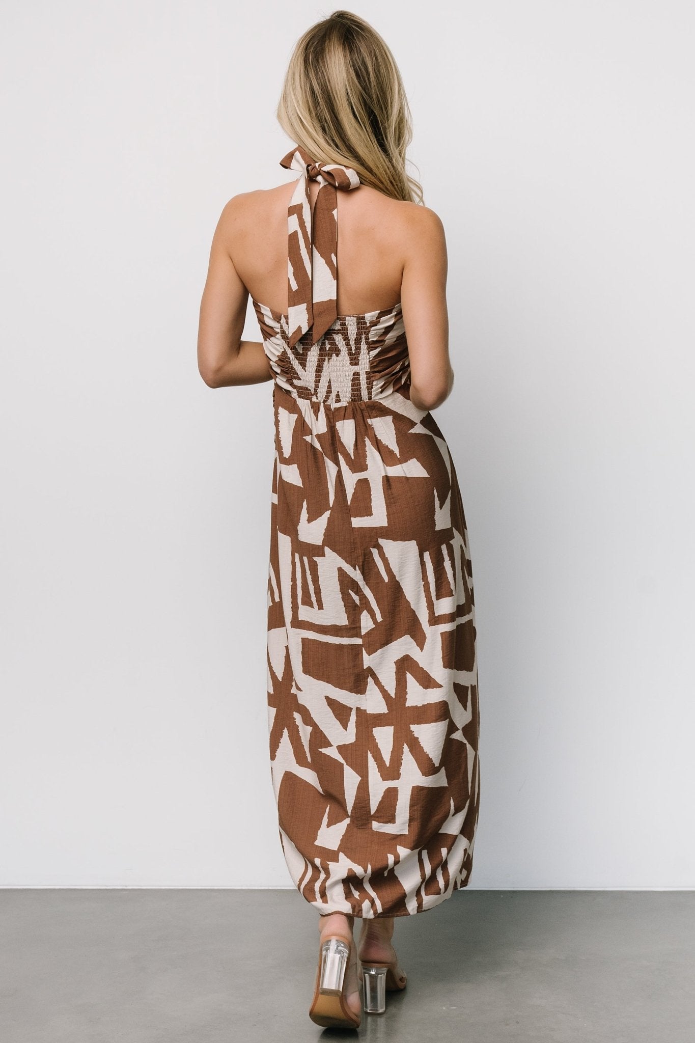 Halin Halter Dress | Brown + Natural Print - Baltic Born