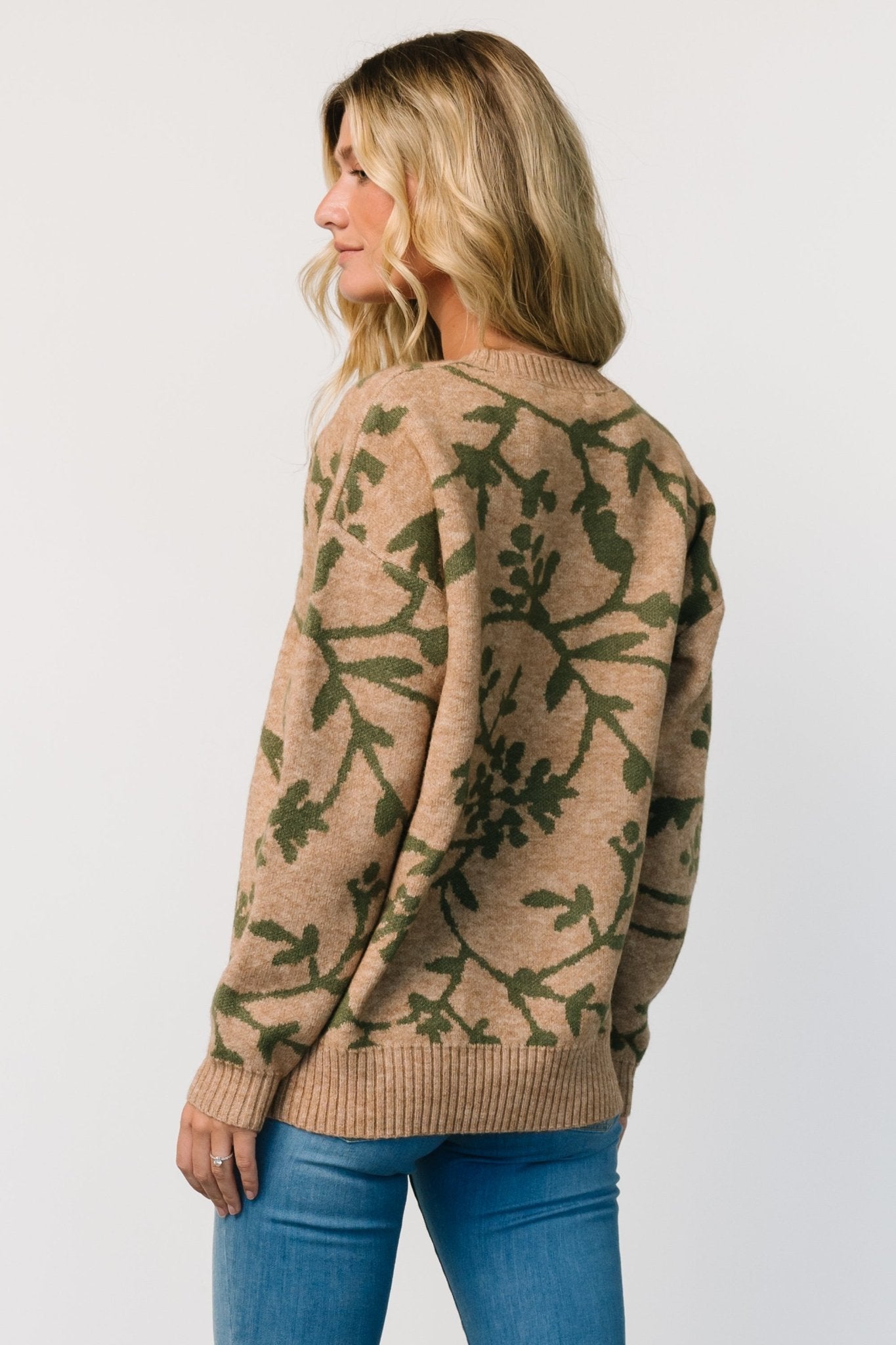 Hallstatt Sweater | Camel + Green Print - Baltic Born