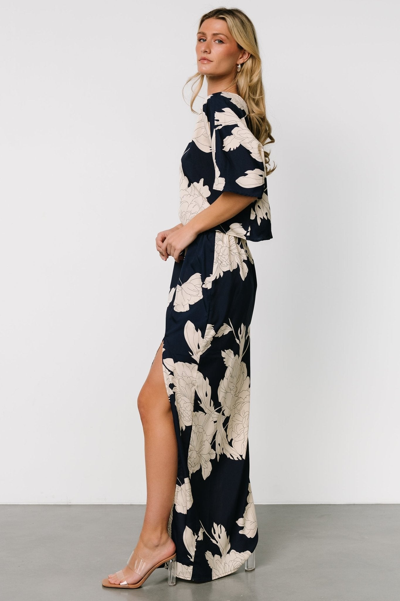 Halston Maxi Dress | Navy + Cream - Baltic Born