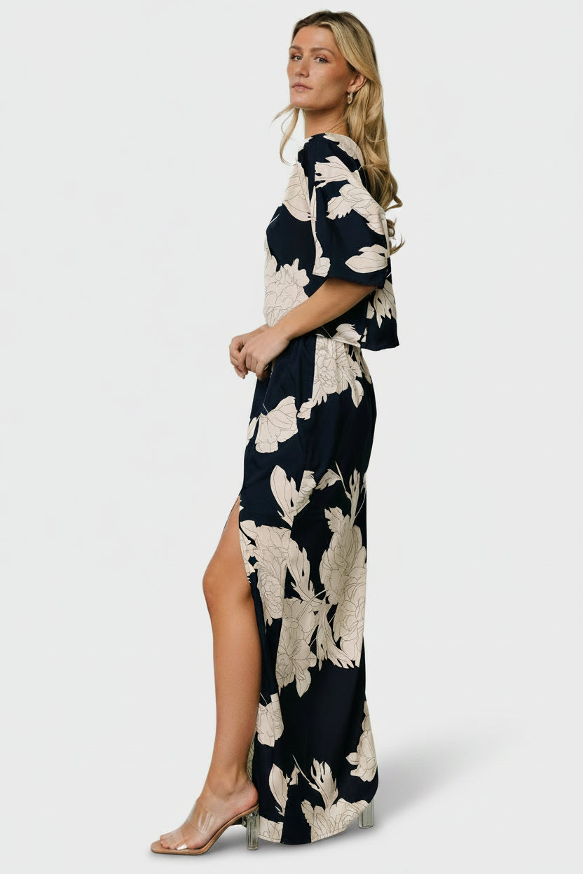 HALSTON Maxi Dress - Midnight Floral