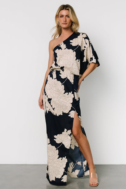 Halston Maxi Dress | Navy + Cream - Baltic Born