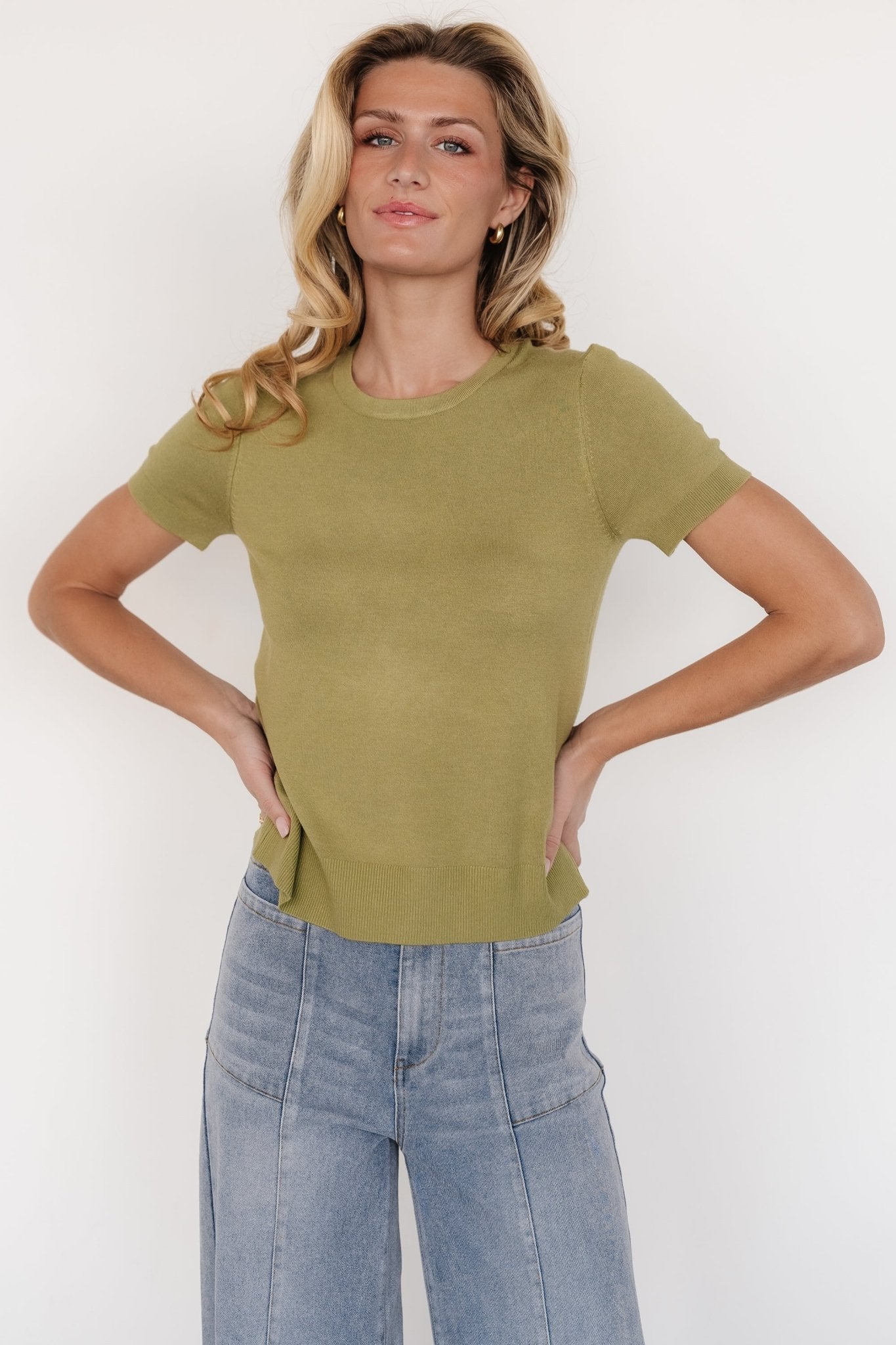 Hannah Knit Top | Light Olive - Baltic Born