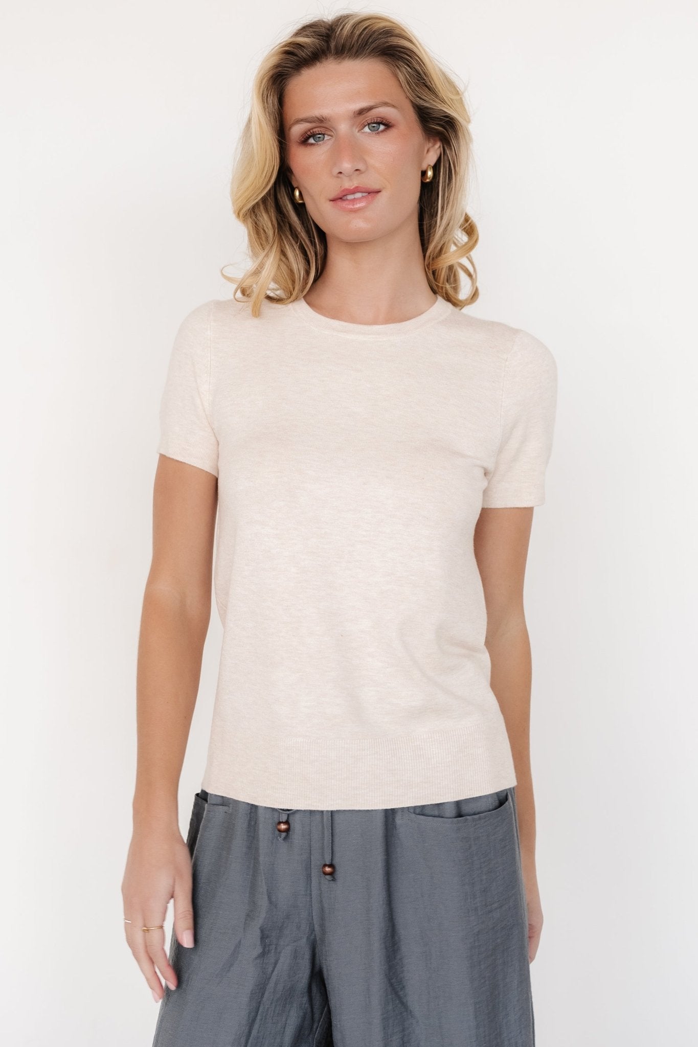 Hannah Knit Top | Oatmeal - Baltic Born