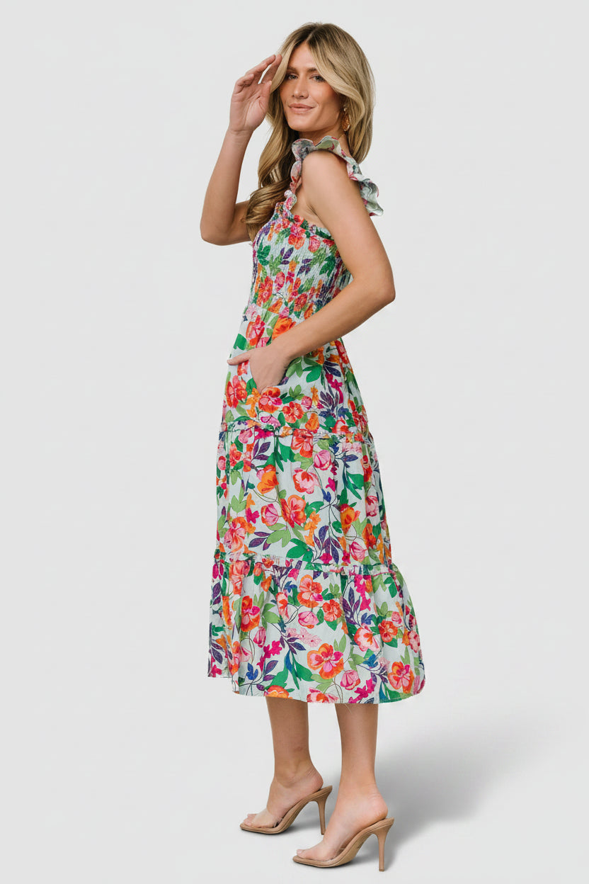 Harper Smocked Midi Dress