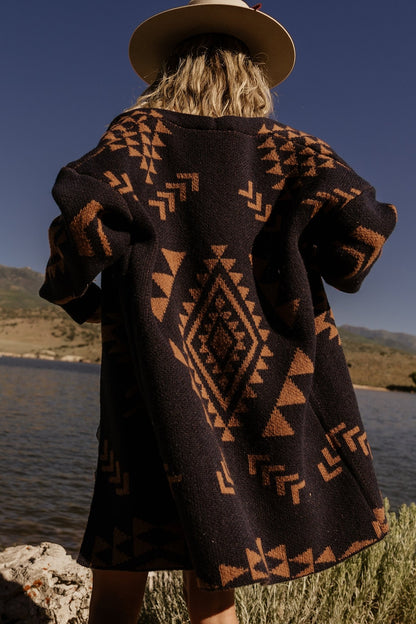 Hays Oversized Cardigan | Navy + Camel - Baltic Born