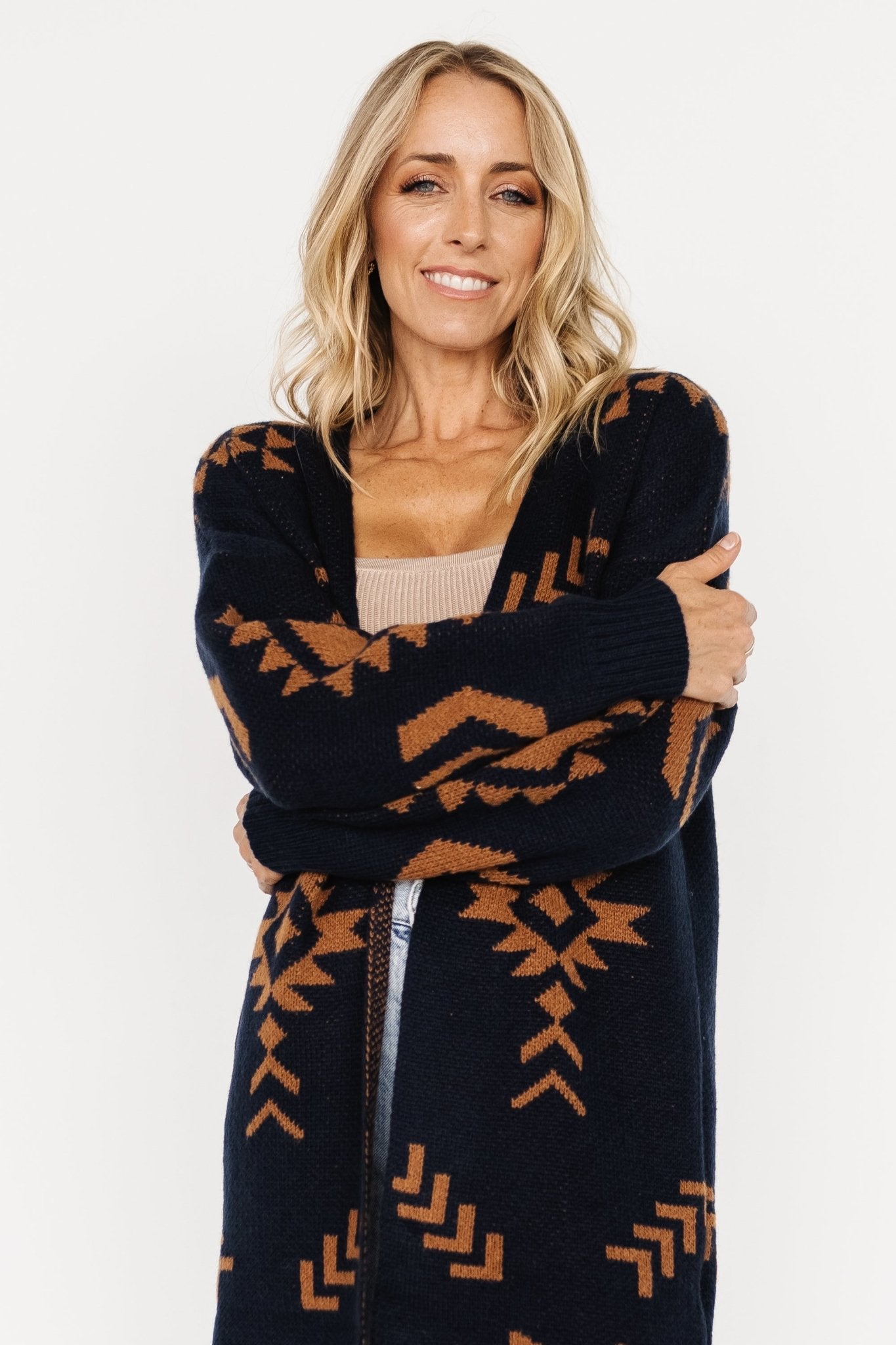 Hays Oversized Cardigan | Navy + Camel