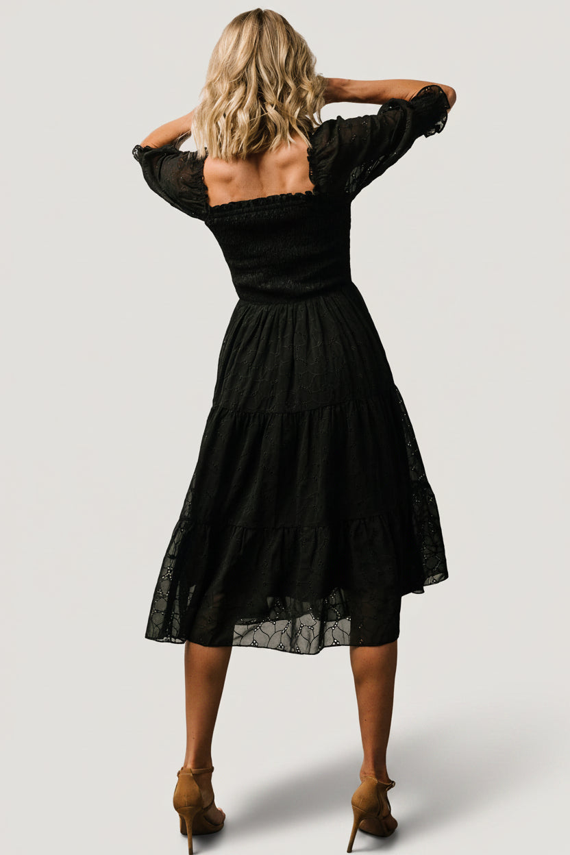 black eyelet dress Whitney Dress / Black Eyelet – walker&wade