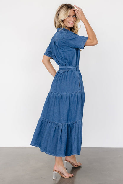 Henrietta Midi Dress | Denim Blue - Baltic Born